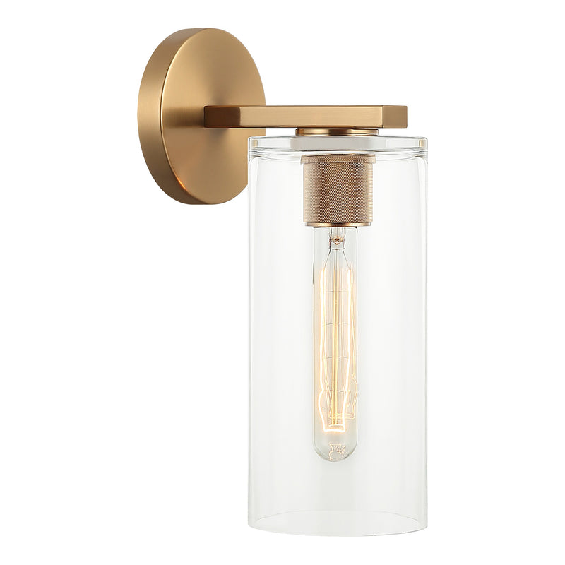 Lincoln Wall Sconce 1 Light Aged Gold Brass