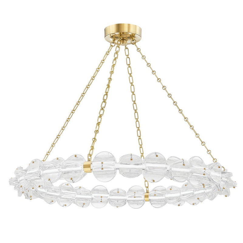 Lindley Chandelier - 38 Inch - Aged Brass by Hudson Valley