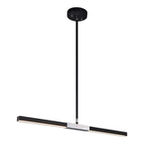 Lineare Pendant 28 inch / 2 Light Matte Black & Chrome