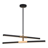 Lineare Pendant 28 inch / 4 Light Matte Black & Aged Gold Brass