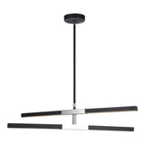 Lineare Pendant 28 inch / 4 Light Matte Black & Chrome
