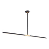 Lineare Pendant 49 inch / 2 Light Matte Black & Aged Gold Brass
