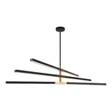 Lineare Pendant 49 inch / 6 Light Matte Black & Aged Gold Brass