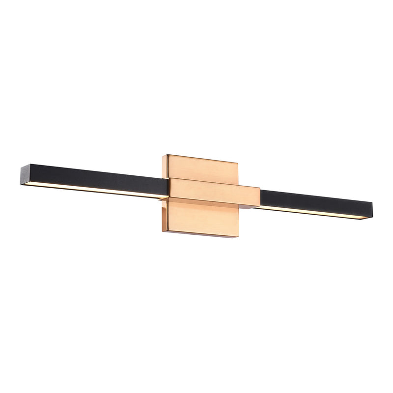 Lineare Wall Sconce 22 Inch Matte Black & Aged Gold Brass