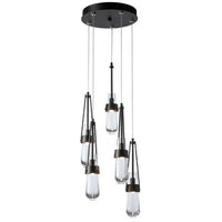 Link 5-Light Clear Glass Pendant