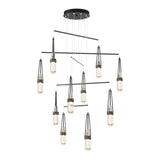 Link 10-Light Blown Glass Mobile Chandelier in Oil Rubbed Bronze, Clear Bubble Glass, Standard by Hubbardton Forge