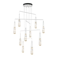 Link 10-Light Blown Glass Mobile Chandelier in White, Clear Bubble Glass, Standard by Hubbardton Forge