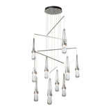 Link 10-Light Clear Glass Mobile Chandelier, shown in Vintage Platinum, Standard, by Hubbardton Forge