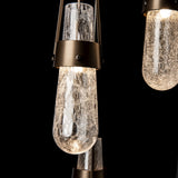 Link 5-Light Blown Glass Pendant detail in Bronze, Clear Bubble Glass, Long, by Hubbardton Forge