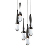 Link 5-Light Clear Glass Pendant, shown in Oil Rubbed Bronze, Standard, by Hubbardton Forge