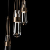 Link 5-Light Clear Glass Pendant detail in Bronze, Long, by Hubbardton Forge
