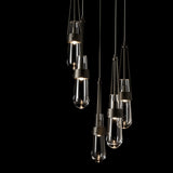 Link 5-Light Clear Glass Pendant detail in Oil Rubbed Bronze, Standard, by Hubbardton Forge