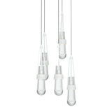 Link 5-Light Clear Glass Pendant in White, Standard by Hubbardton Forge