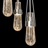 Link 9-Light Blown Glass Chandelier detail in Sterling, Clear Bubble Glass, Standard, by Hubbardton Forge