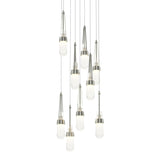 Link 9-Light Blown Glass Chandelier in Sterling, Clear Bubble Glass, Standard by Hubbardton Forge