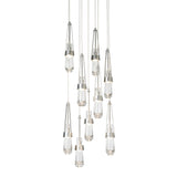 Link 9-Light Clear Glass Chandelier, shown in Sterling, Standard, by Hubbardton Forge