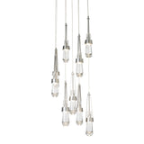 Link 9-Light Clear Glass Chandelier, shown in Sterling, Standard, by Hubbardton Forge