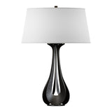 Lino Table Lamp in Black, Natural Anna Shade by Hubbardton Forge