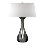 Lino Table Lamp in Natural Iron, Flax Shade by Hubbardton Forge