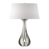 Lino Table Lamp in Sterling, Flax Shade by Hubbardton Forge