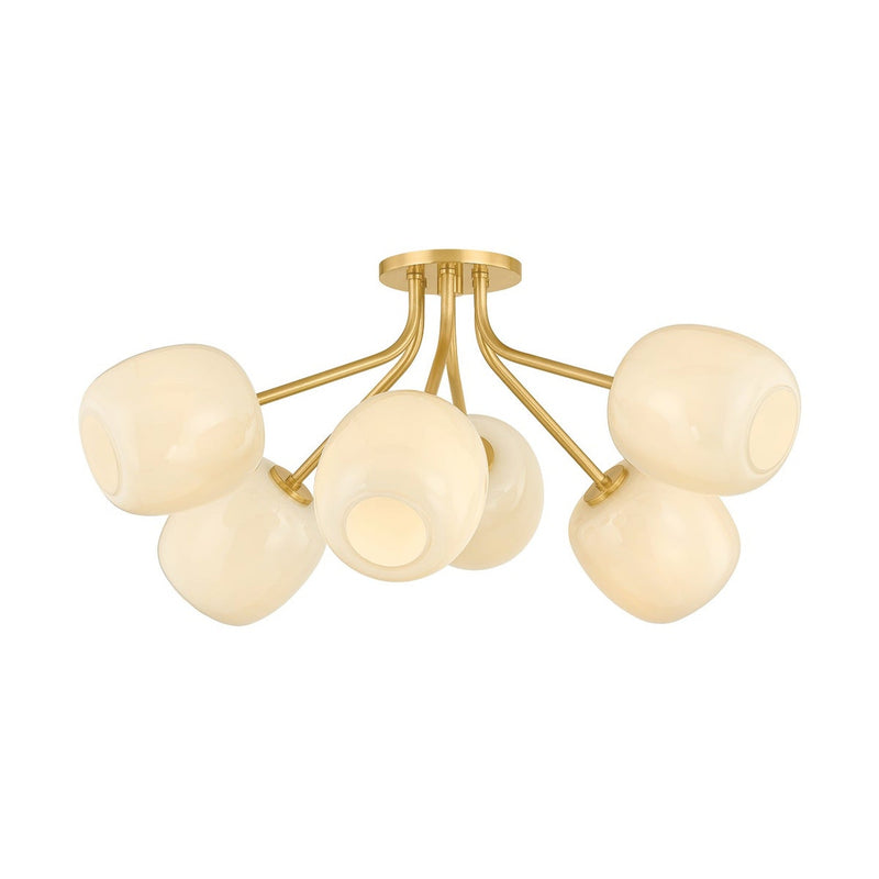 Lisette Semi Flush - Aged Brass
