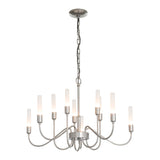 Lisse Chandelier 10 Light, shown in Sterling, by Hubbardton Forge