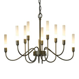 Lisse Chandelier 10 Light, shown in Dark Smoke, by Hubbardton Forge