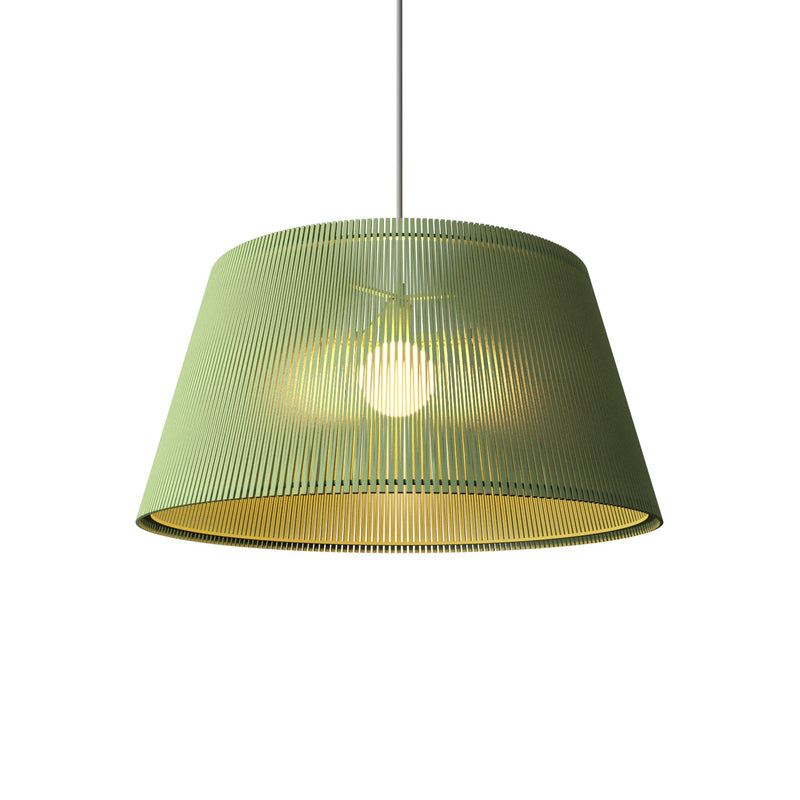 Living Hinges Taper Drum Pendant By Accord Lighting, Finish: Olive Green