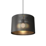  Living Hinges Wide Drum Pendant By Accord Lighting, Finish: Lead Grey