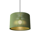  Living Hinges Wide Drum Pendant By Accord Lighting, Finish: Olive Green