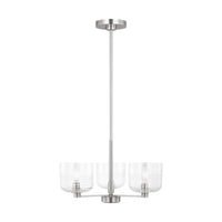Lochdale Chandelier — 17 7/8", Clear Ribbed, Brushed Nickel
