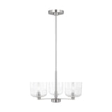 Lochdale Chandelier — 17 7/8", Clear Ribbed, Brushed Nickel