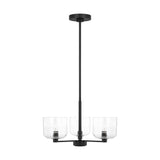 Lochdale Chandelier — 17 7/8", Clear Ribbed, Midnight Black