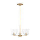 Lochdale Chandelier — 17 7/8", Clear Ribbed, Satin Brass