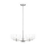 Lochdale Chandelier — 24", Clear Ribbed, Brushed Nickel