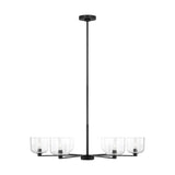 Lochdale Chandelier — 33 7/8", Clear Ribbed, Midnight Black