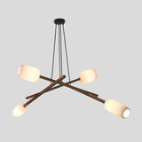Locus Chandelier by Cerno in walnut with black metal accents - alternate view