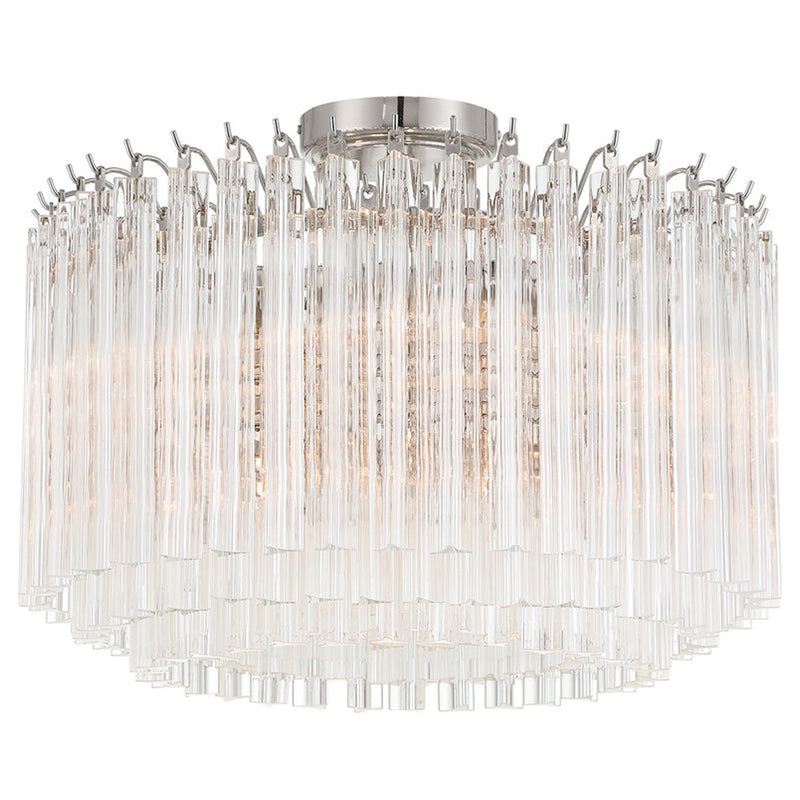 Lofton Semi Flush Polished Nickel By Crystrorama