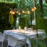 Lola Lux Table Lamp - garden dining at dusk
