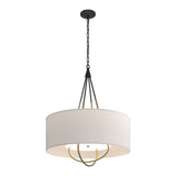 Loop Pendant in Black, Flax Shade, Soft Gold by Hubbardton Forge