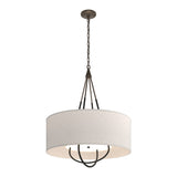 Loop Pendant in Bronze, Flax Shade, Black by Hubbardton Forge