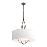 Loop Pendant in Bronze, Natural Anna Shade, Bronze by Hubbardton Forge