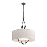 Loop Pendant in Dark Smoke, Flax Shade, Black by Hubbardton Forge