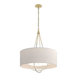 Loop Pendant in Modern Brass, Flax Shade, Sterling by Hubbardton Forge