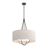 Loop Pendant in Natural Iron, Flax Shade, Bronze by Hubbardton Forge