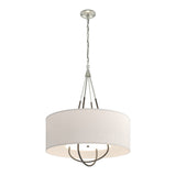 Loop Pendant in Sterling, Flax Shade, Dark Smoke by Hubbardton Forge