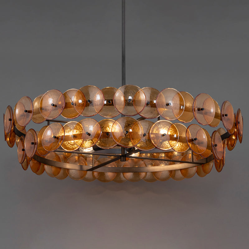 Loren Chandelier Medium Gunmetal Amber By Maxim Lighting Lifestyle View