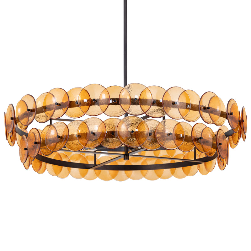 Loren Chandelier Medium Gunmetal Amber By Maxim Lighting Side View