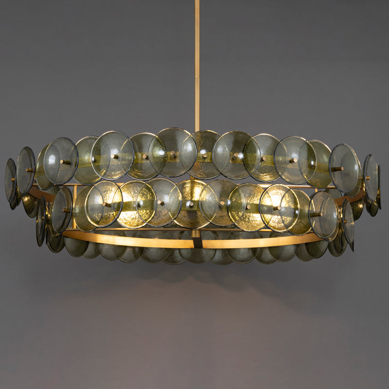 Loren Chandelier Medium Weathred Brass Green Vintage By Maxim Lighting Lifestyle View
