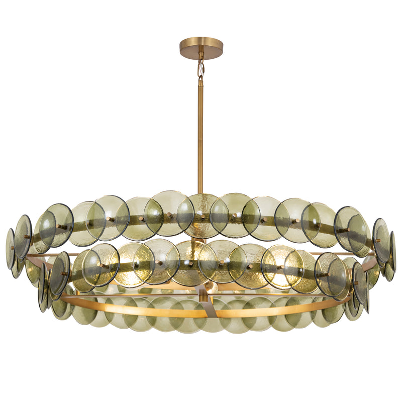 Loren Chandelier Medium Weathred Brass Green Vintage By Maxim Lighting
